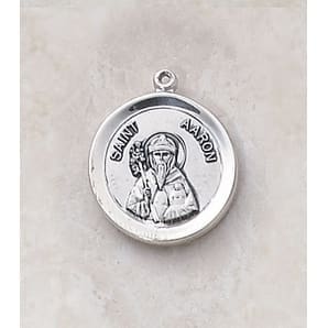 St. Aaron Sterling Necklace, 20" Chain