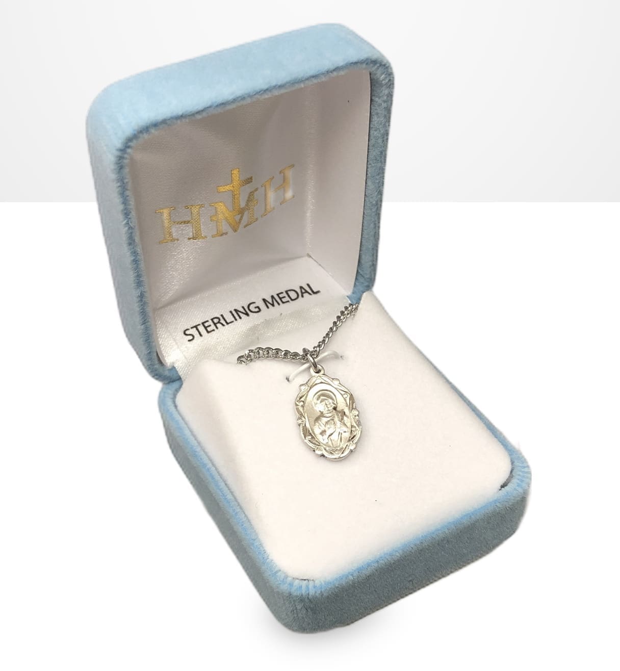 St. Christopher Fancy Oval Sterling Medal