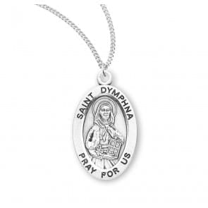 St. Dymphna Sterling Pendant, 18"