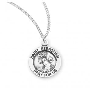 St. Sebastian Sterling Necklace, 18"