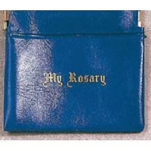 Rosary pouch,squeeze-top, blue