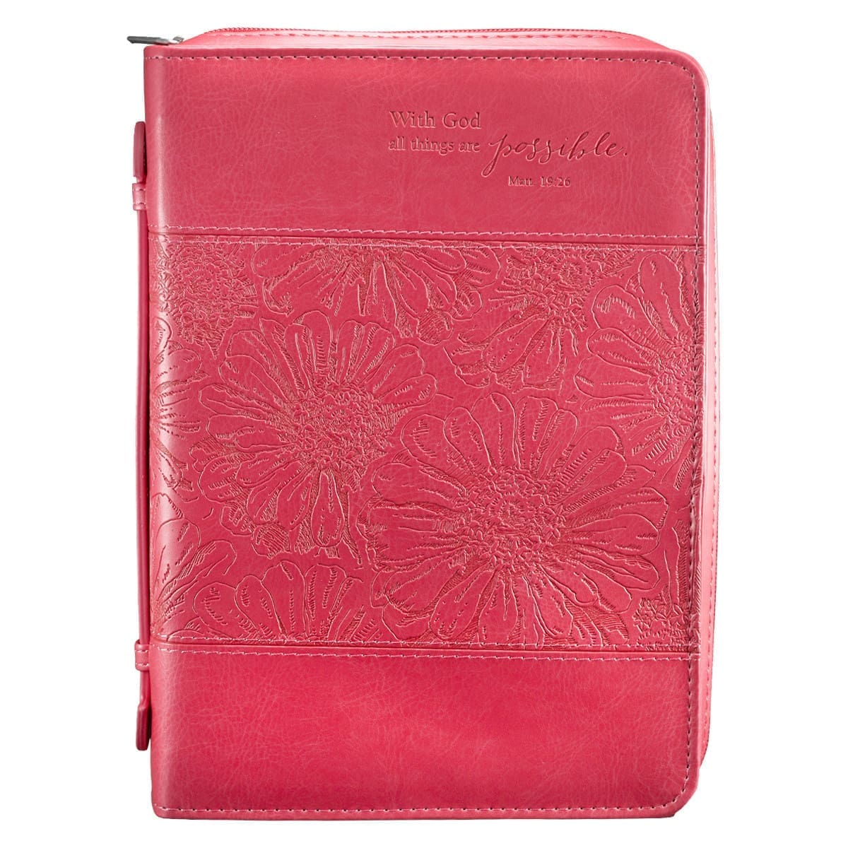Bible Cover, All Things Are Possible Faux Leather Fashion - Matthew 19:26