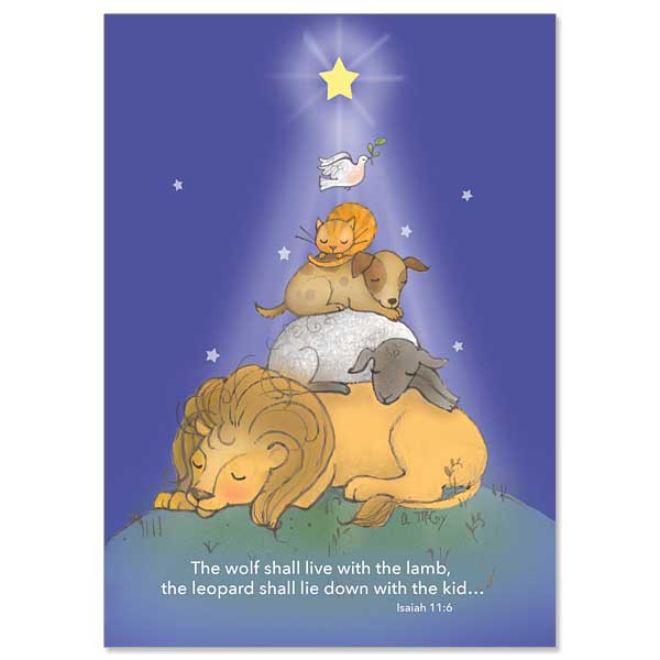 Stacked Animals Miracle of Christmas Christmas Cards
