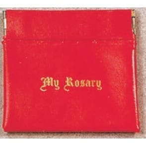 Rosary pouch,squeeze-top, red