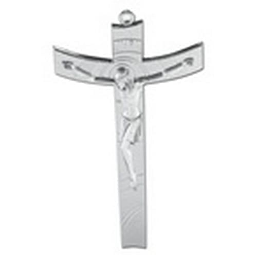 SILVER PLATED CONTEMPORARY CRUCIFIX, 5.5"