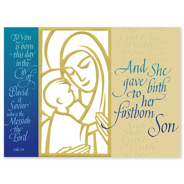Christmas Cards - And She Gave Birth to Her Firstborn Son