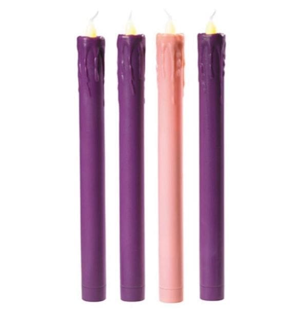 Advent Candles - Flameless, Set of 4