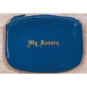 Rosary pouch, zip-top, blue