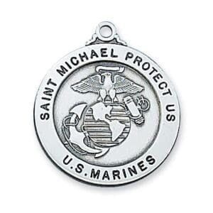 Service Medal - Marine St Michael Sterling, 24"