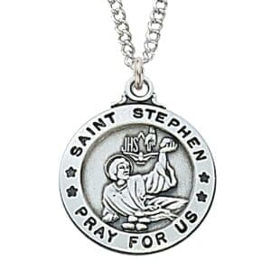 St. Stephen Sterling Necklace, 20”