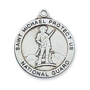 Service Medal - National Guard St. Michael Sterling, 24"