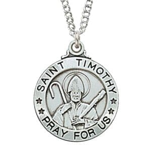 St. Timothy Sterling Necklace, 20"