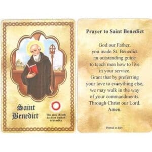 St. Benedict Relic Holy Card